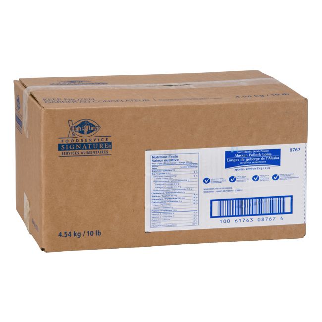 High Liner Foodservice Individually Quick Frozen 3 Oz Alaskan Pollock Loins, 4.54 Kg