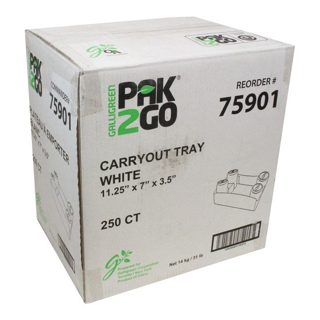 White Carry Out Tray Container