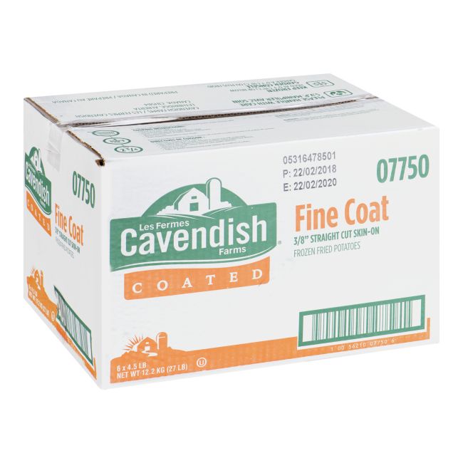 Cavendish Frites Avec Peau, Coupe Droite, 3/8 Po, Farms, 2,04 Kg