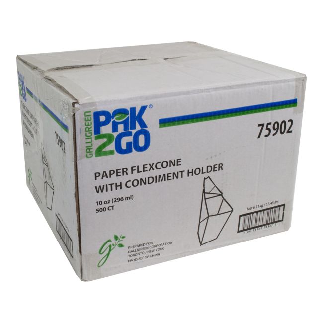 Pack N Eat Paper Flexcone With Condiment Holder, 10 Oz