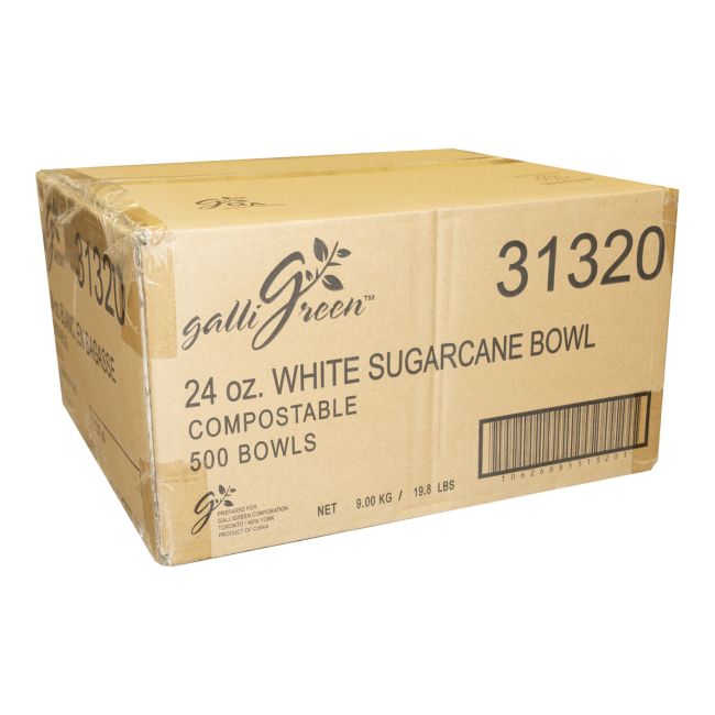 Galligreen Bol En Canne À Sucre Blanc, Capacité De 24 Oz -- 500 Par Caisse