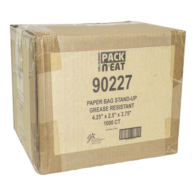 Pack N'eat Grease Resistant Kraft Paper Bag – Self Standing, 4.25 X 2.5 X 3.75 In -- 1000 Per Case