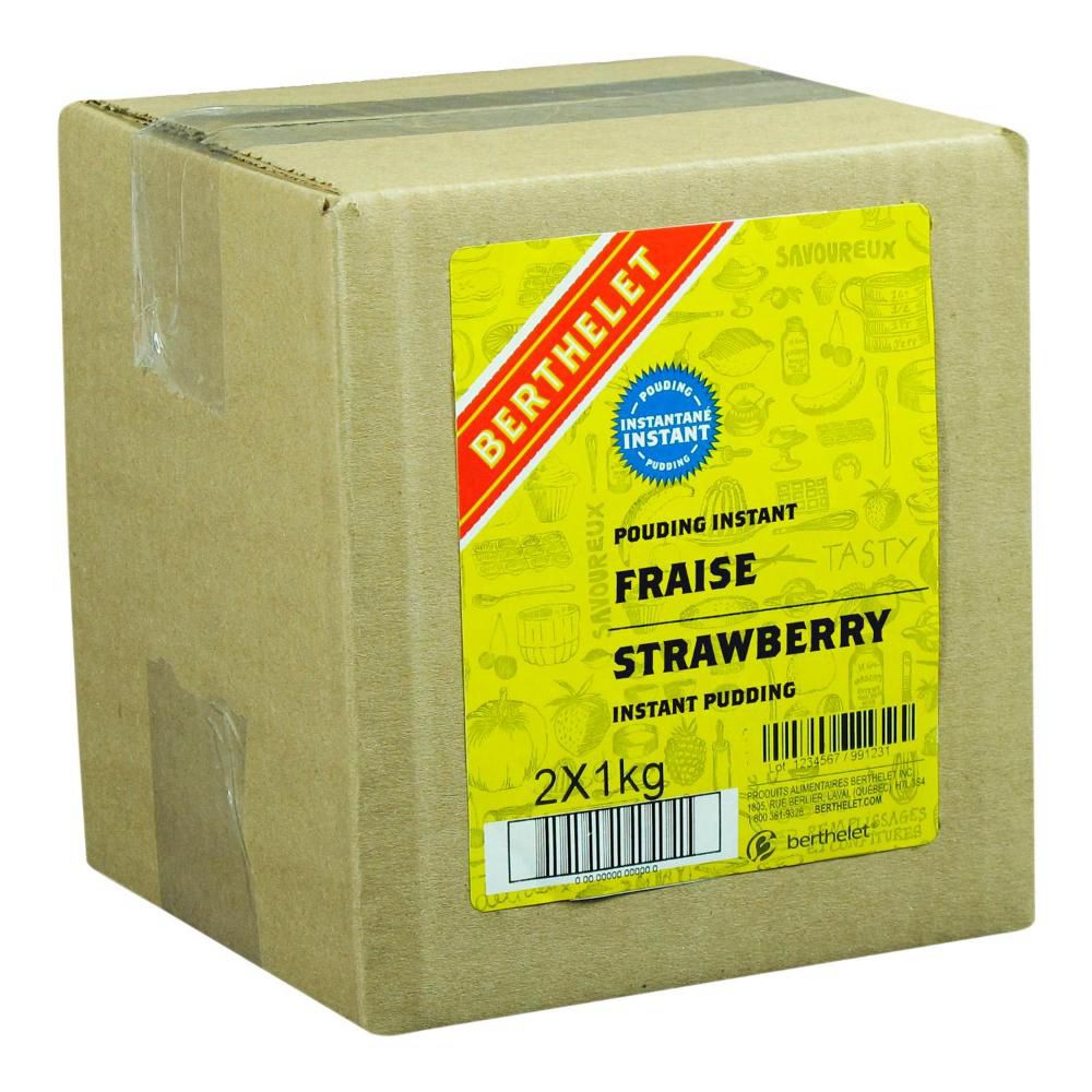 Berthelet Pouding Instantané Aux Fraises, 1 Kg -- 2 Par Boîte