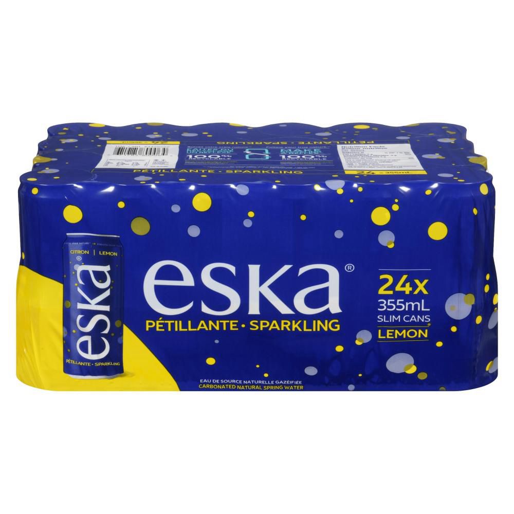 Eska Sparkling Lemon Carbonated Spring Water - Sleek Sleek, 355 Ml -- 24 Per Case