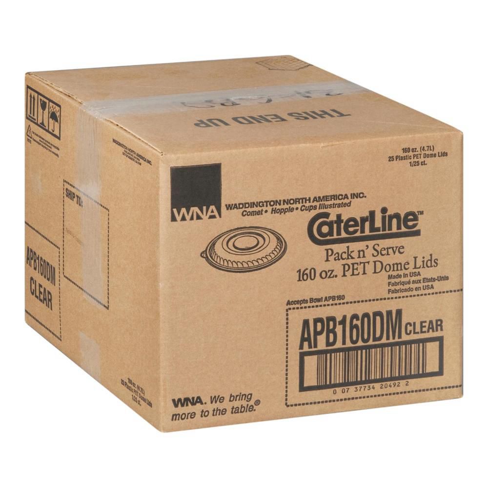 Caterline 160 Oz Pet Clear Dome Lid, 24 Count -- 24 Per Case