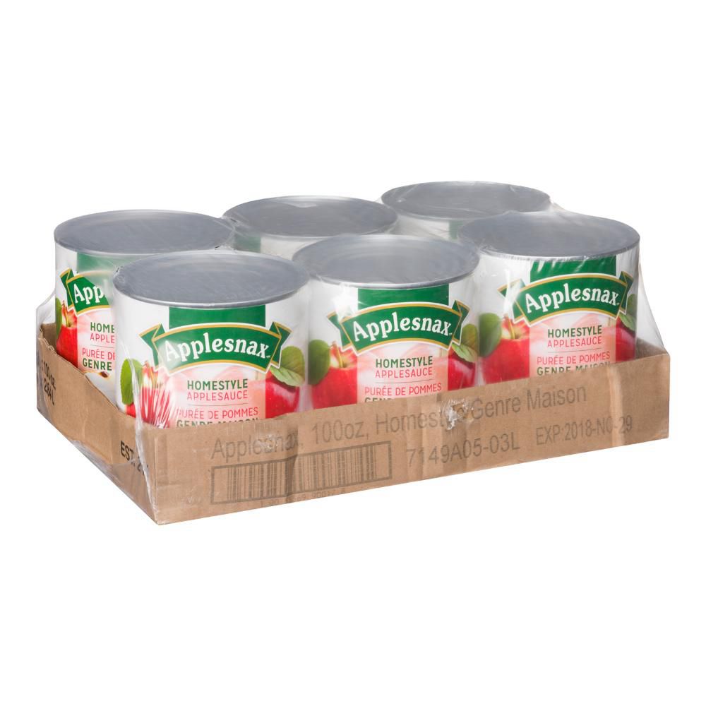 Applesnax Sugar Added Apple Sauce, 2.84 L -- 6 Per Case
