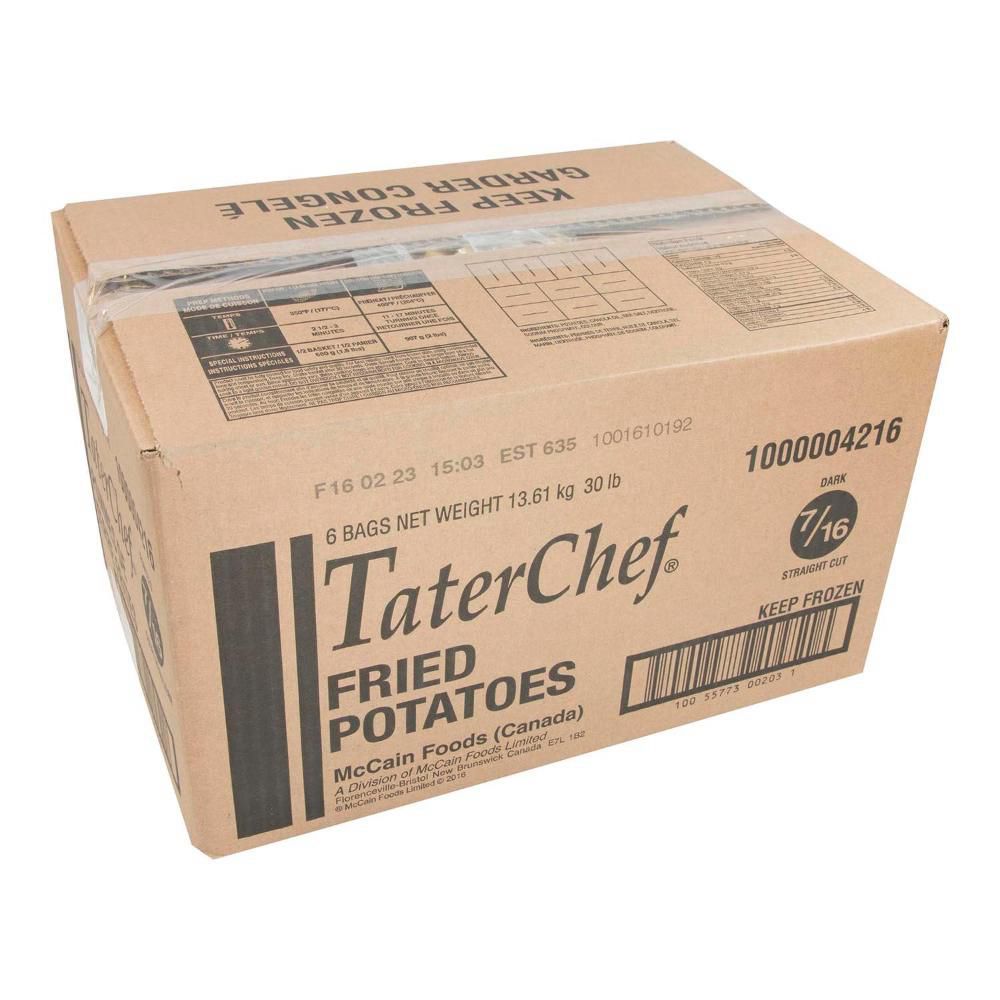 Taterchef Pommes De Terre Frites Coupées Droites 7/16, 2,27 Kg -- 6 Par Caisse