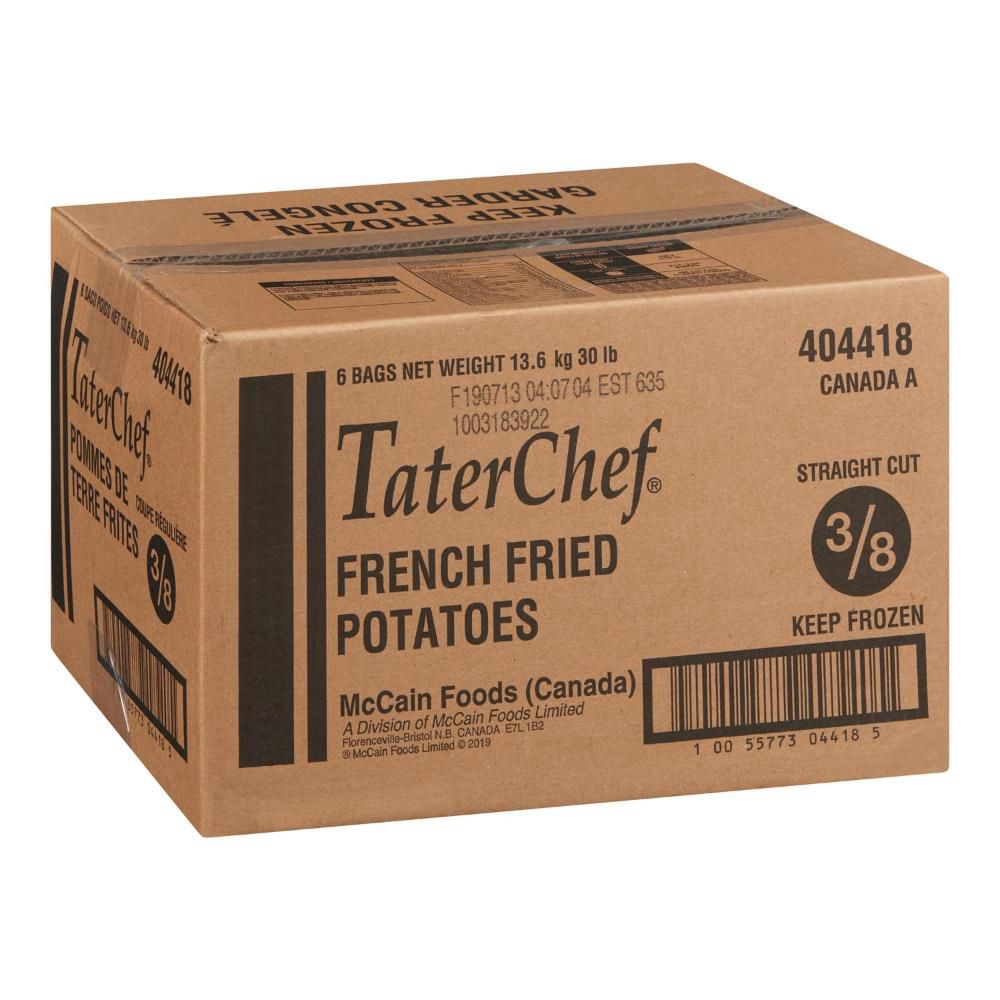 Taterchef Pommes De Terre Frites Coupées Droites 3/8, 2,27 Kg -- 6 Par Caisse