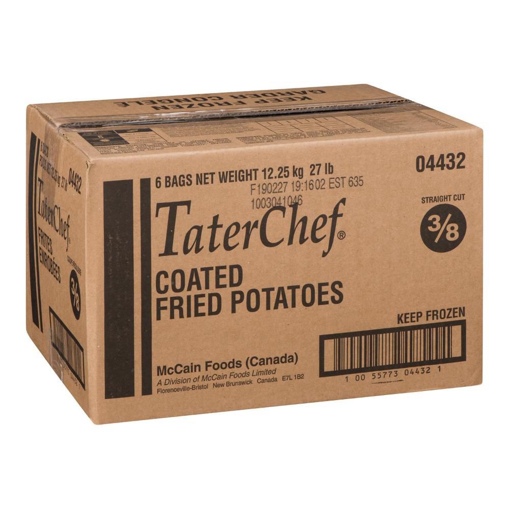 Taterchef Pommes De Terre Frites Coupées Droites 3/8, 2,04 Kg -- 6 Par Caisse