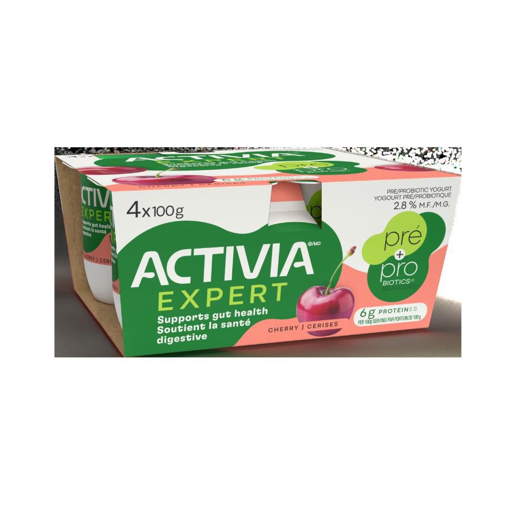 Activia Expert Cherry Probiotic And Prebiotic Yogurt, 100 G -- 24 Per Case