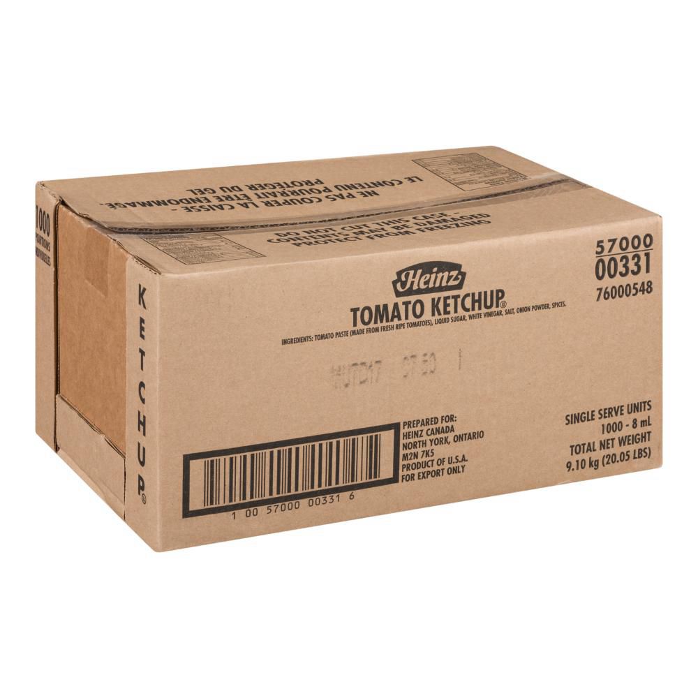 Heinz Ketchup Aux Tomates, Sachets De 8 Ml -- 1 000 Par Boîte