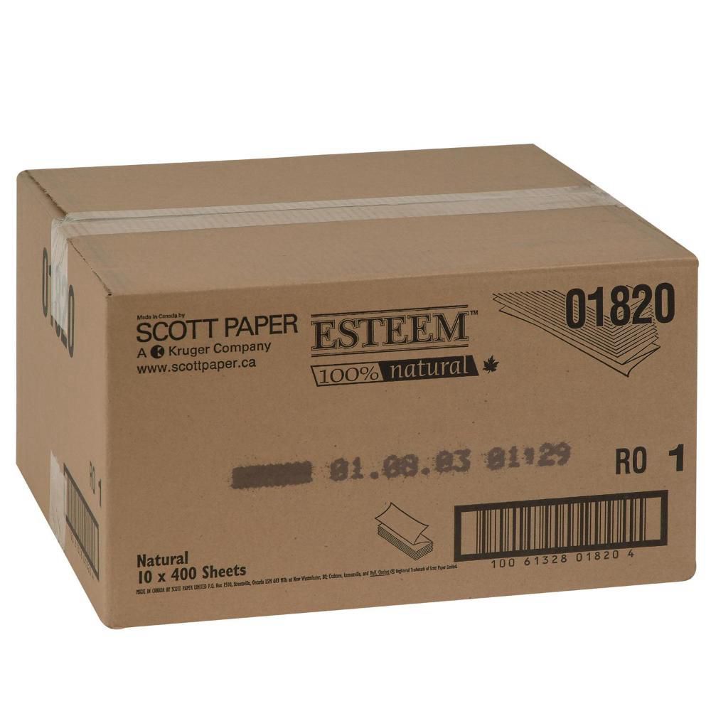 Esteem Essuie-mains Multiplis Marron, 334 Unités -- 12 Par Boîte