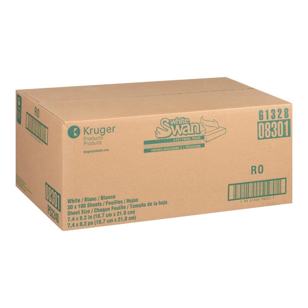 White Swan 2 Ply Facial Tissue, 100 Count -- 30 Per Case