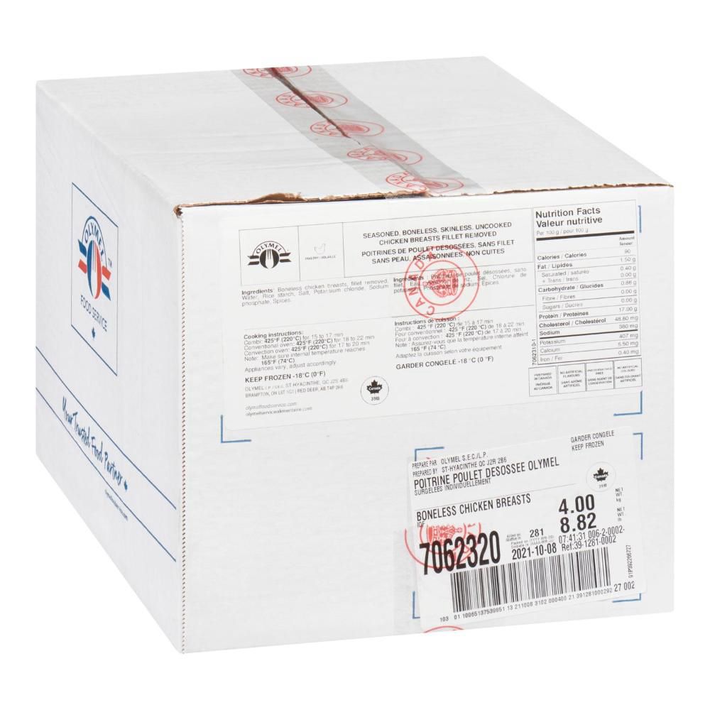 Olymel Poitrine De Poulet Désossée Et Sans Peau Iqf, 4 Kg