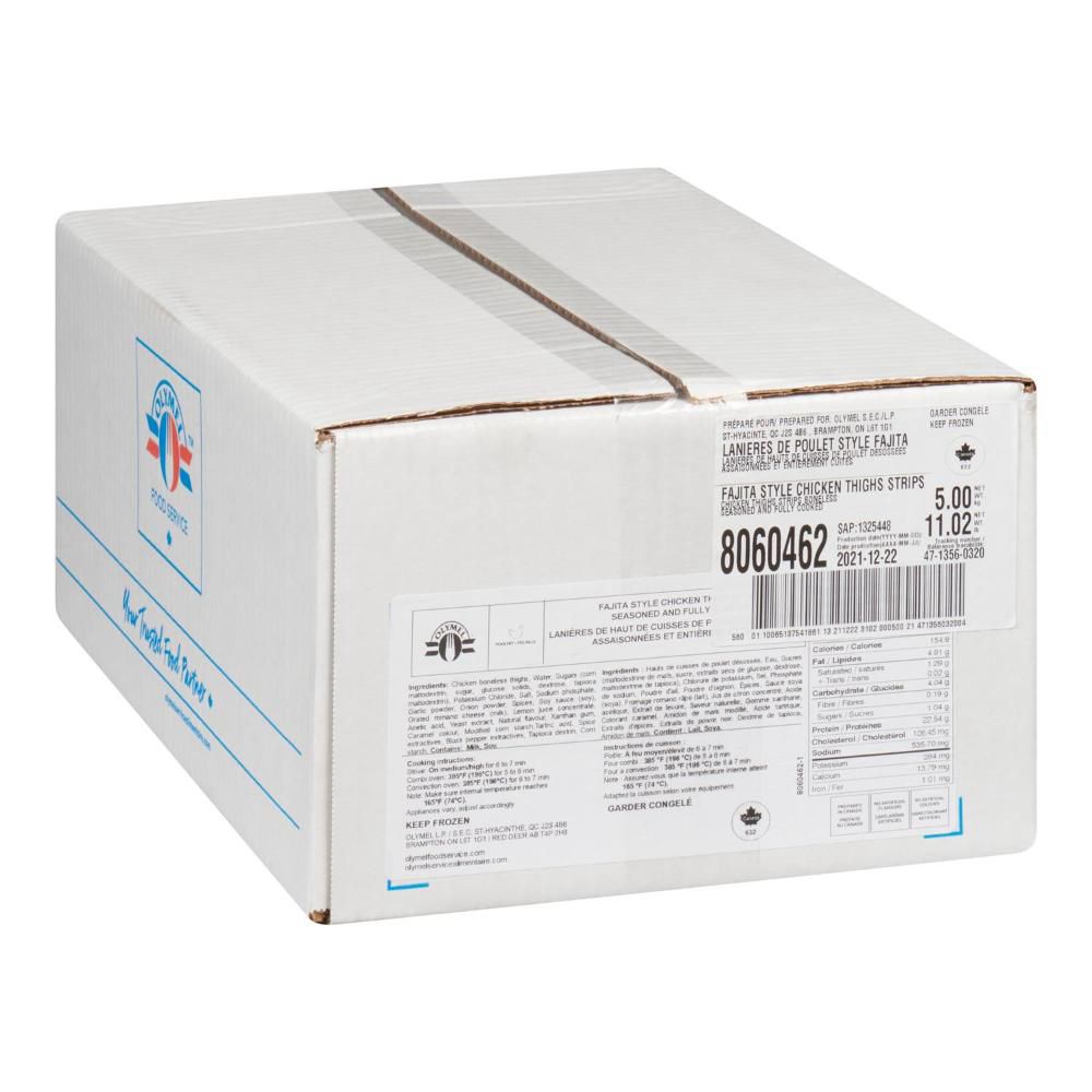 Olymel Fully Cooked Fajita Style Chicken Thigh Strips, 5 Kg