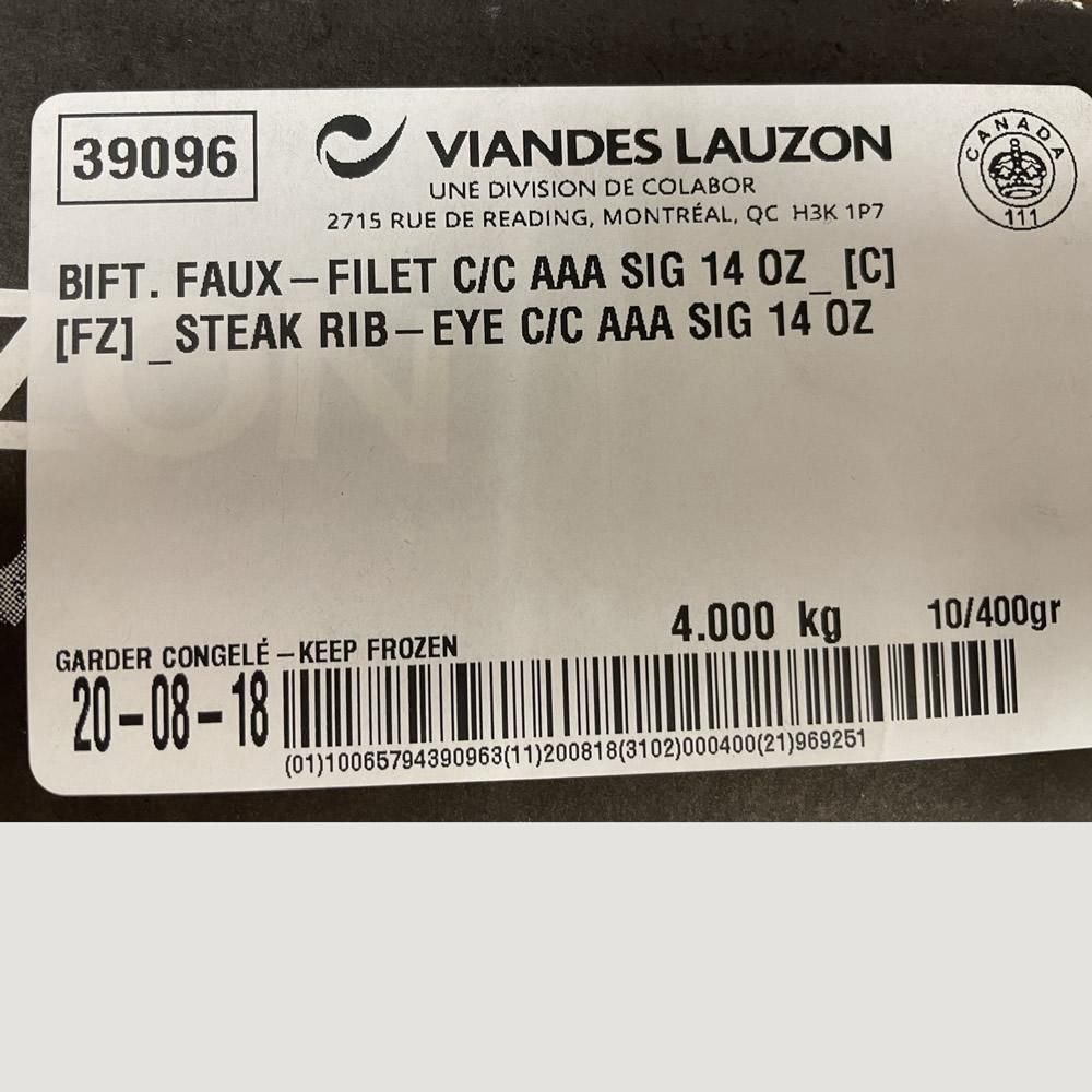 Lauzon Signature Aaa Beef Ribeye, 400 G -- 10 Per Case