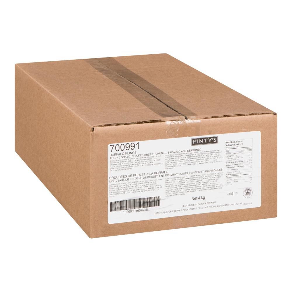 Pinty Buffalo Flings Cooked Chicken Breast, 4 Kg