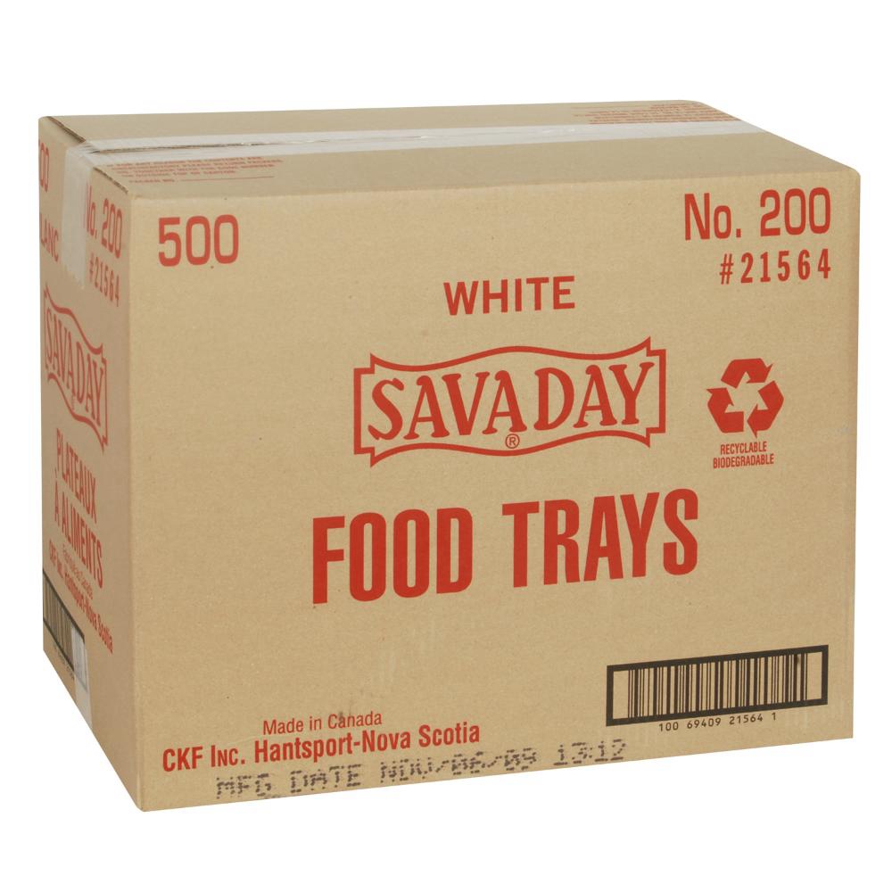Number 200 White Food Tray