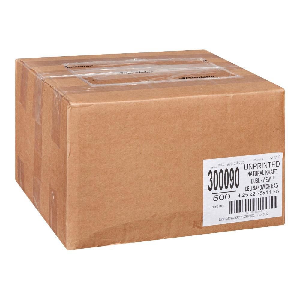 Deluxe Dubl View Xlarge Sandwich Bag, 4.25 X 2.75 X 11.75 In -- 500 Per Case