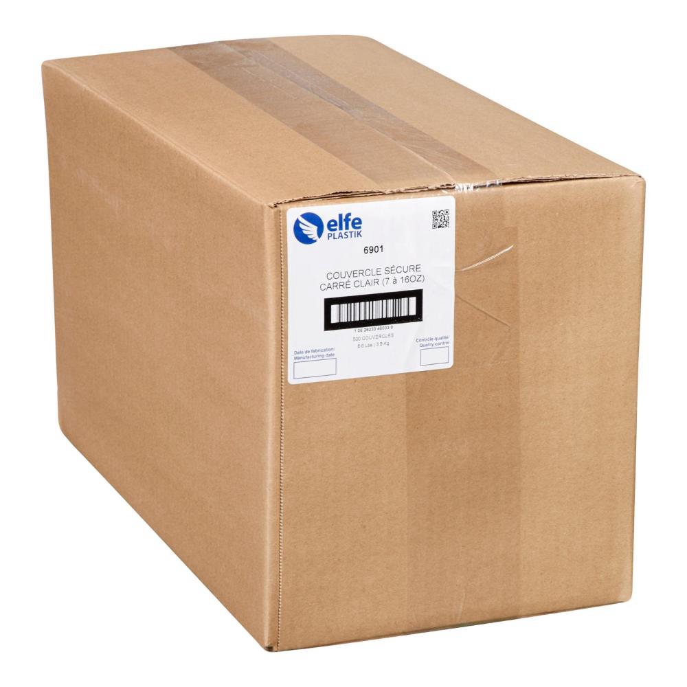 Polypropylene Clear Secure Square Lid for 7-16 oz Deli Container