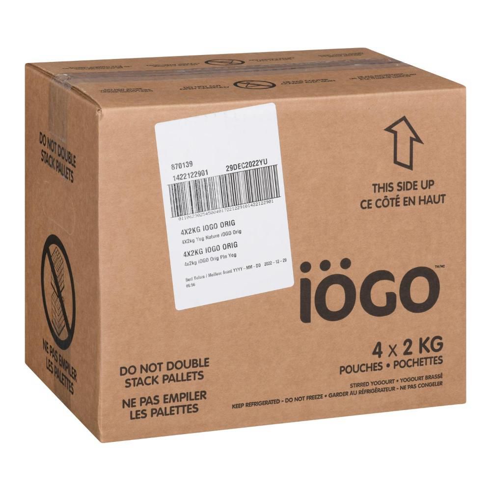 Iogo - Original 2 Percent Milk Fat Plain Yogurt, 2 Kg -- 4 Per Case