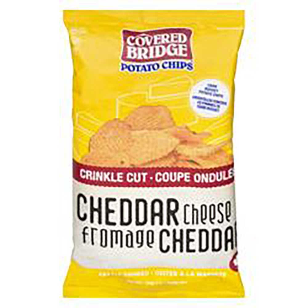Covered Bridge Chips De Pommes De Terre Ondulées Au Fromage Cheddar, 170 G -- 12 Par Boîte