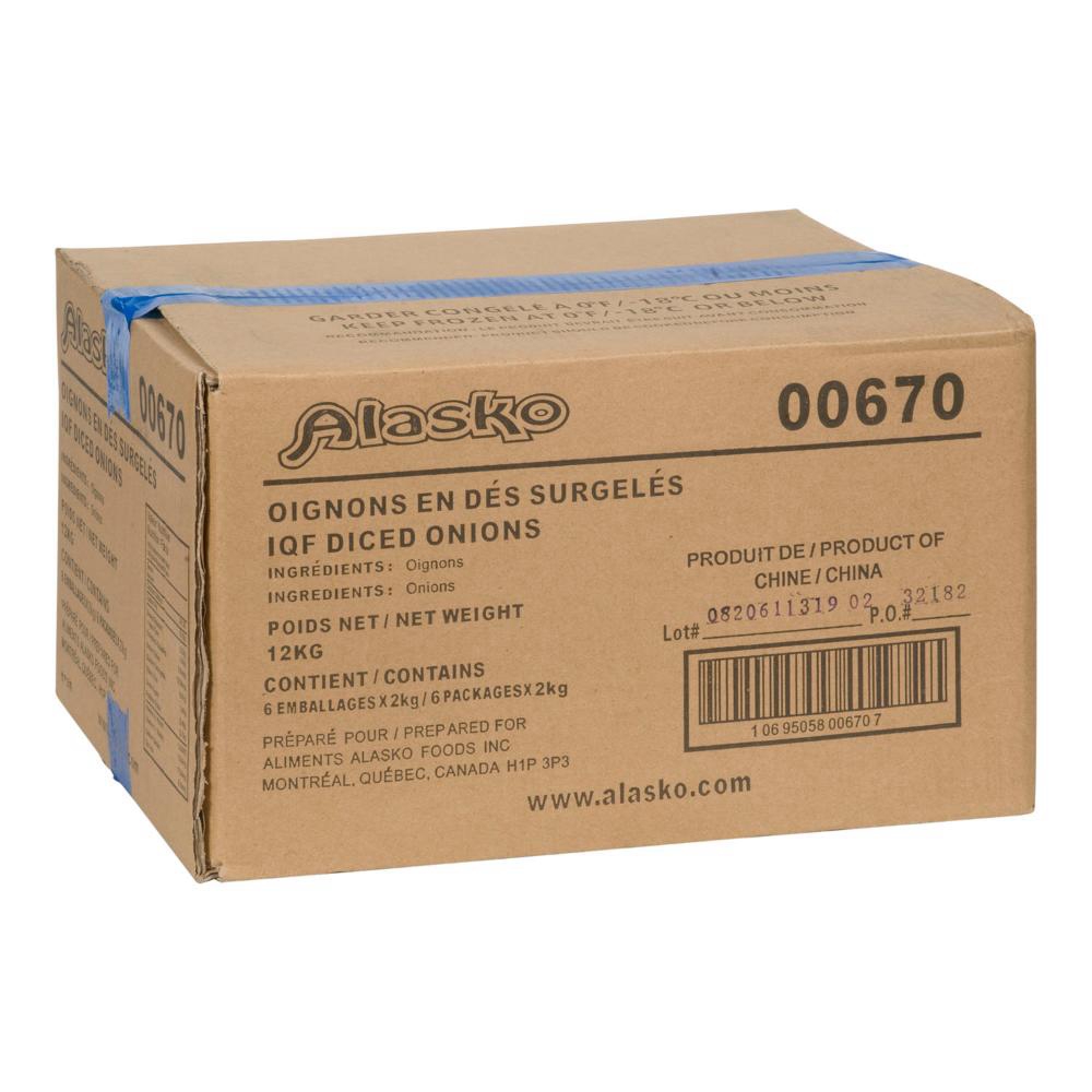 3/8 in IQF White Diced Onions