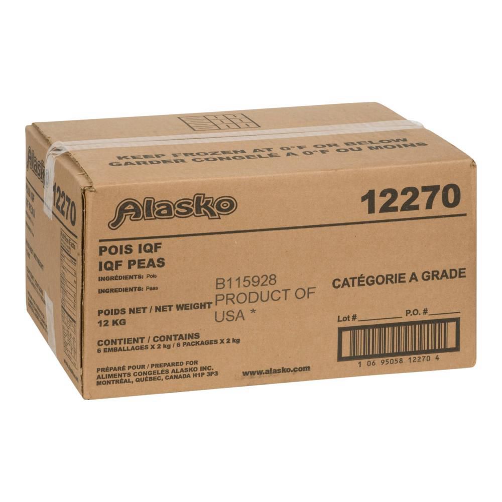 Alasko Grade A Iqf Green Peas, 2 Kg -- 6 Per Case