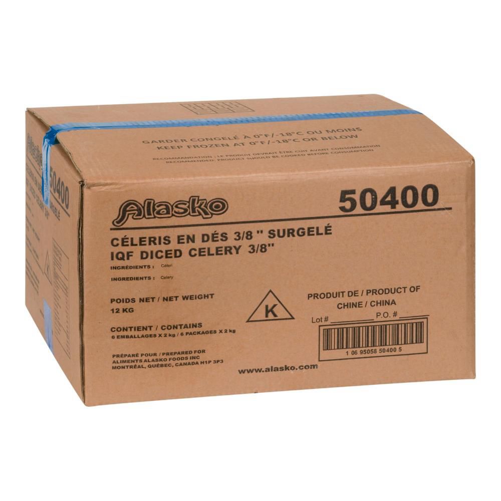 Alasko 3/8 In Iqf Diced Celery, 2 Kg -- 6 Per Case