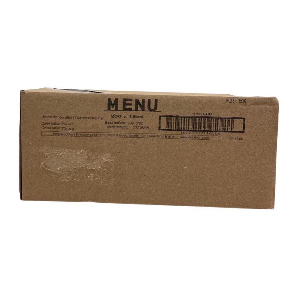 Menu 2 Percent Milk Fat Dairy Milker - Bucket, 15 Ml -- 200 Per Case