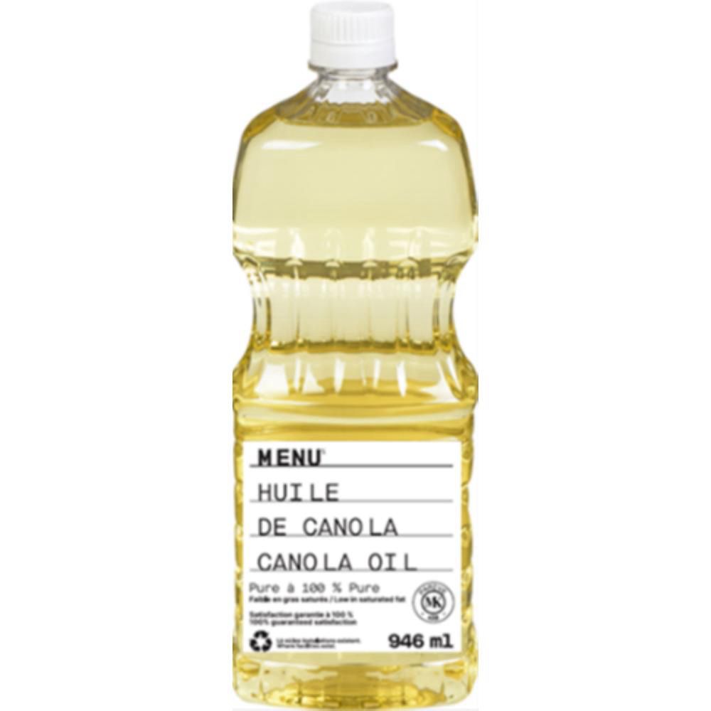 Menu Huile De Canola 100 % Pure, 946 Ml -- 12 Par Boîte