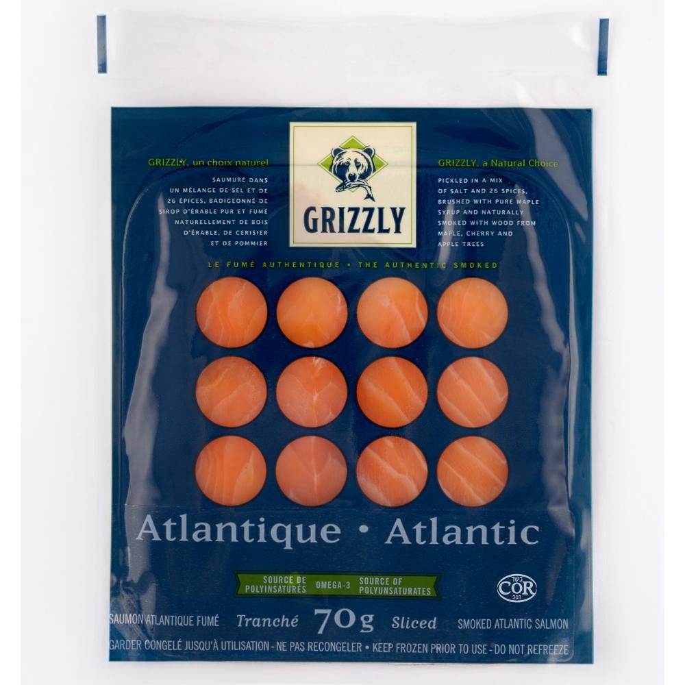 Fumoir Grizzly Sliced Smoked Atlantic Salmon, 70 G -- 15 Per Case