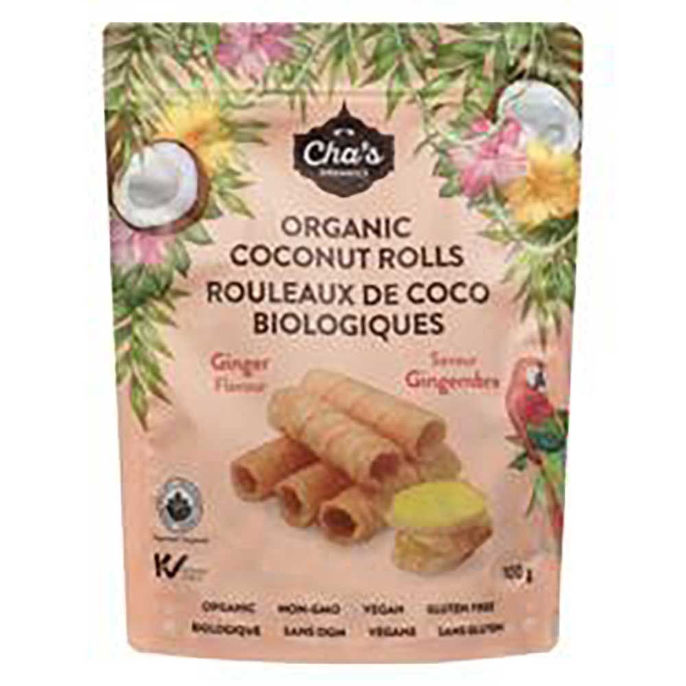 Cha's Organics Ginger Coconut Rolls, 100 G -- 12 Per Case