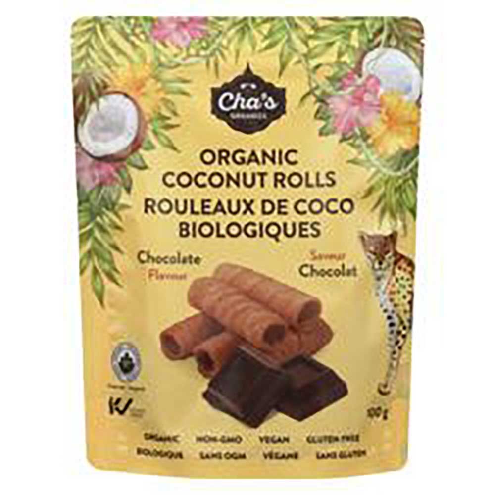 Cha's Organics Chocolate Coconut Rolls, 100 G -- 12 Per Case