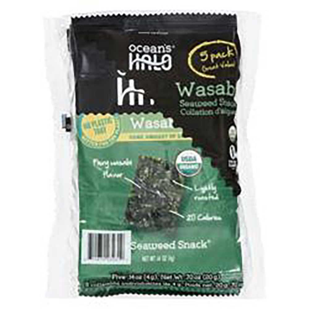 Ocean's Halo Wasabi Seaweed Snack, 20 G -- 5 Per Case