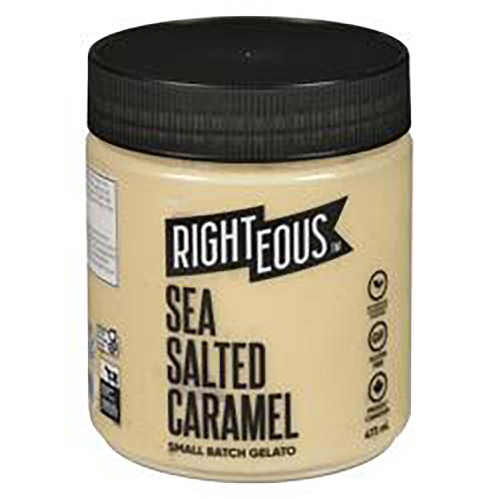 Righteous Gelato Au Caramel Au Sel De Mer, 473 Ml -- 8 Par Boîte