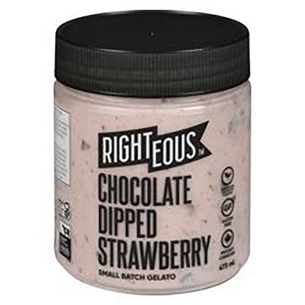 Righteous Gelato Aux Fraises Enrobé De Chocolat, 473 Ml -- 8 Par Caisse