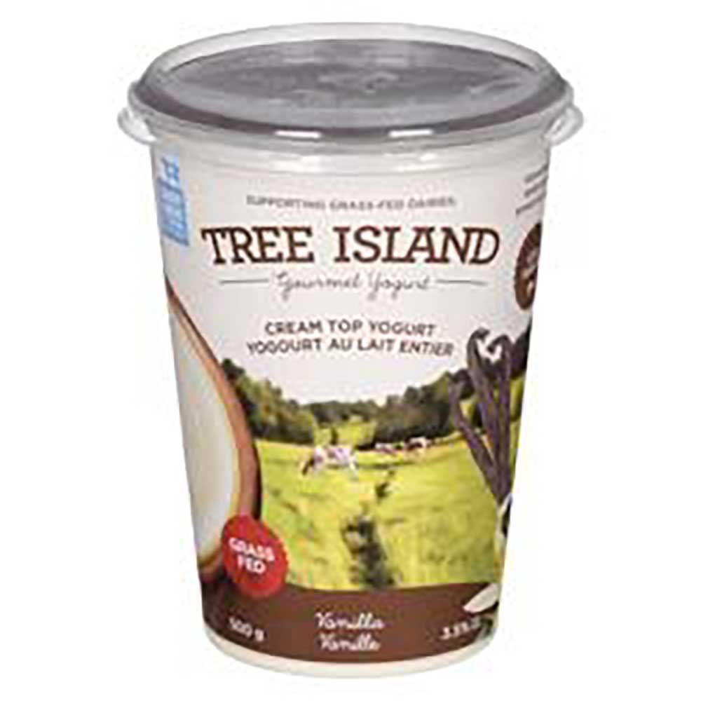 Tree Island Cream Top Vanilla Bean Yogurt, 500 G -- 6 Per Case