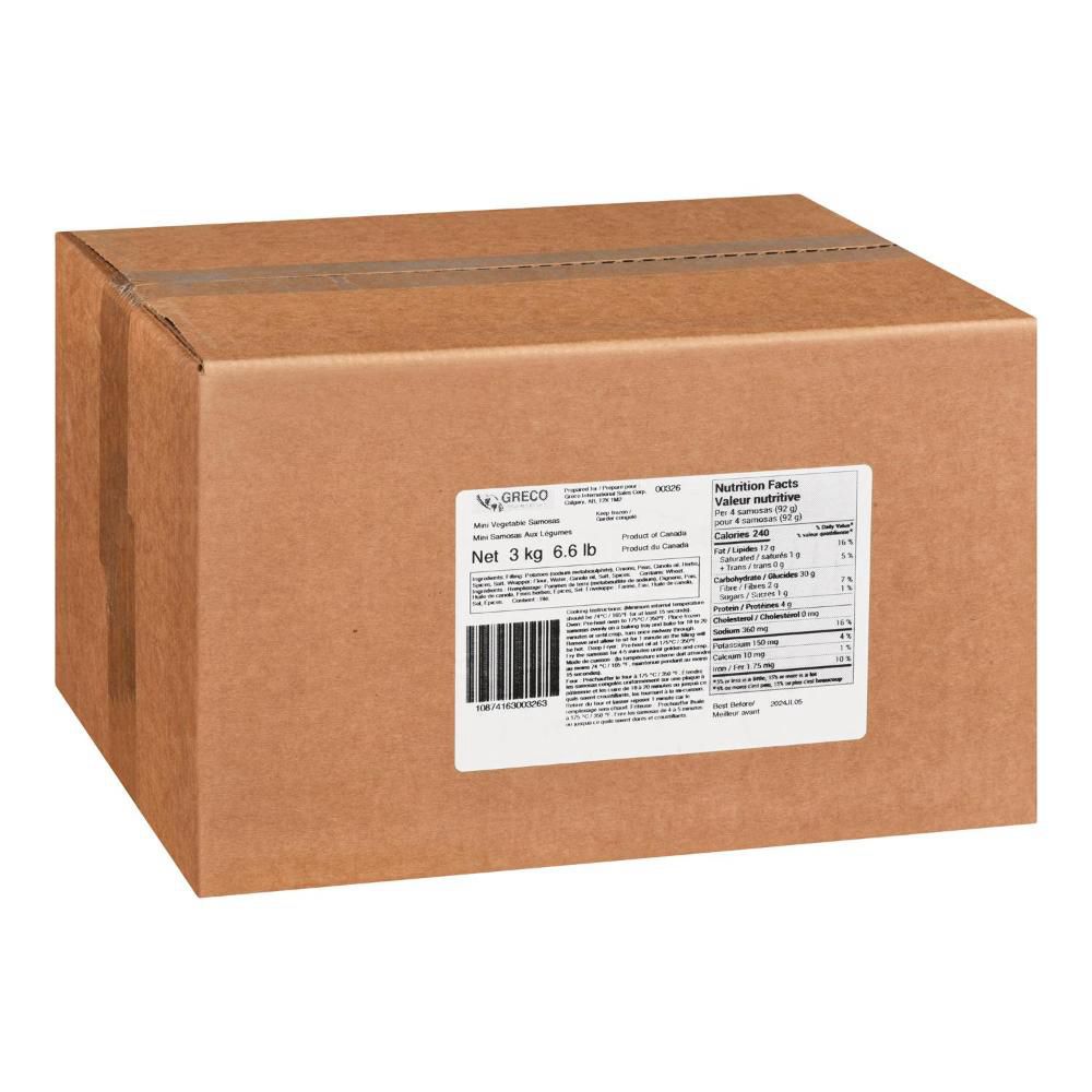 Greco Mini Vegetable Samosa, 43 Count -- 3 Per Case