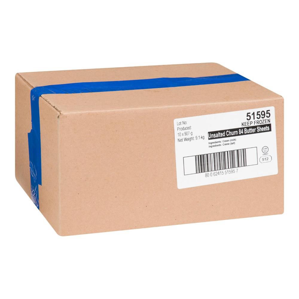 Stirling 84 Percent Unsalted Butter Sheet, 907 G -- 10 Per Case