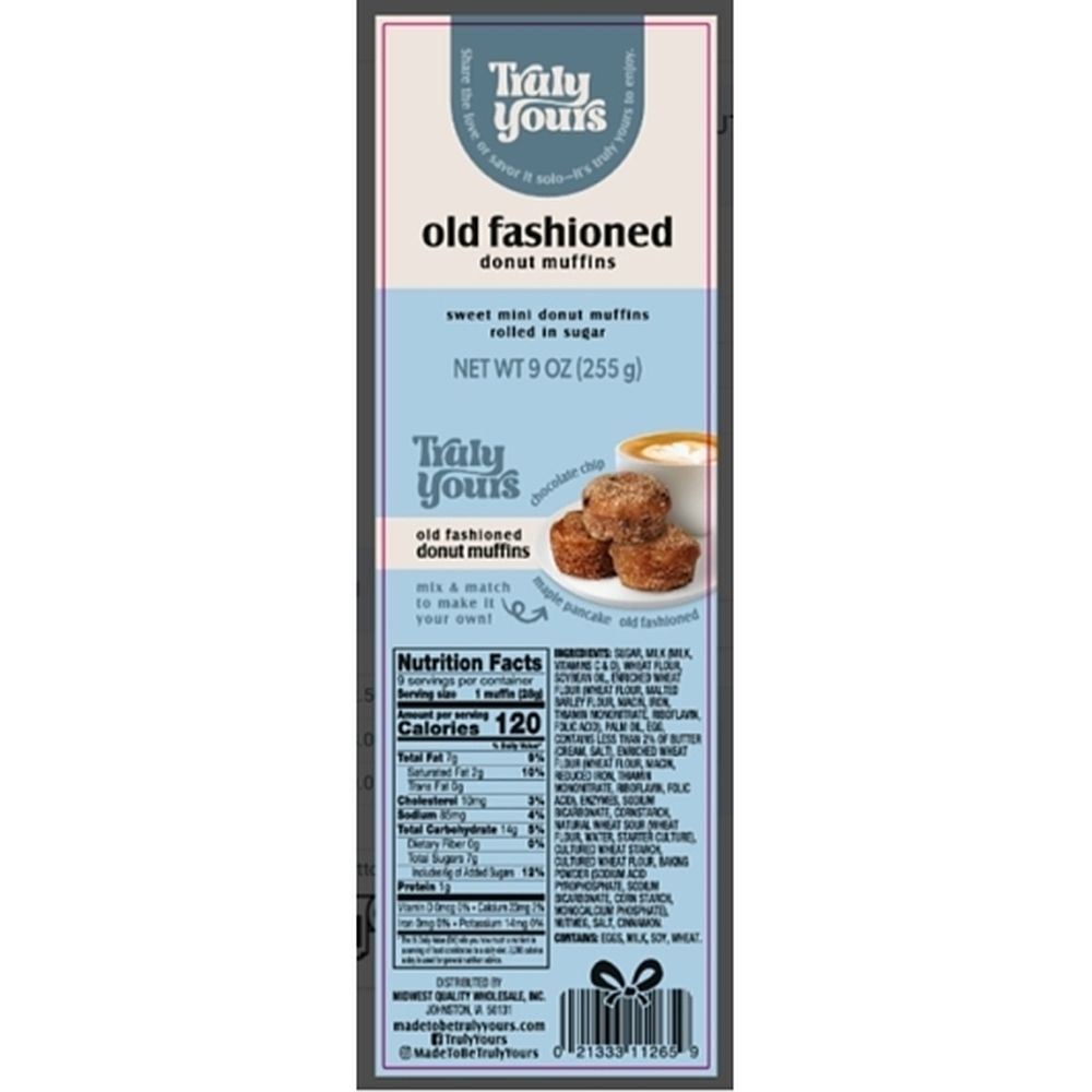 Wiley Road Foods Old Fashioned Donut Muffins, 9 Ounce -- 16 Per Case