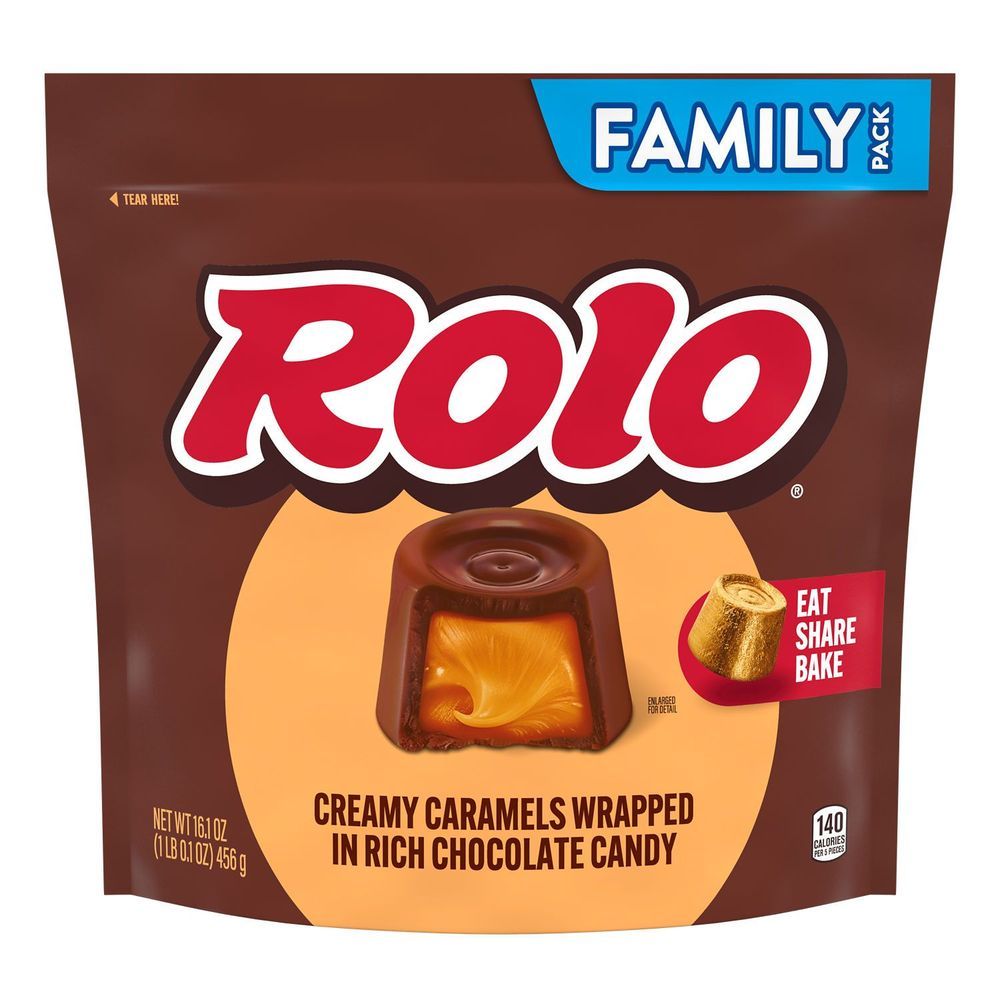 Rolo Rich Chocolate Caramels Candy - Family Pack, 16.1 Ounce -- 8 Per Case