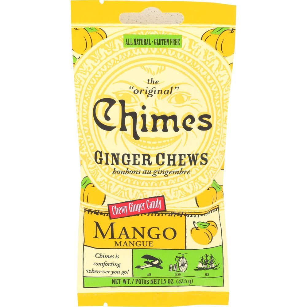 Chimes Mango Ginger Chews, 1.5 Ounce Bag -- 12 Per Case