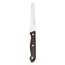 8.8 inch 13/0 Stainless Steel Round Tip Steak Knife with Black Handle and High Polished Blade