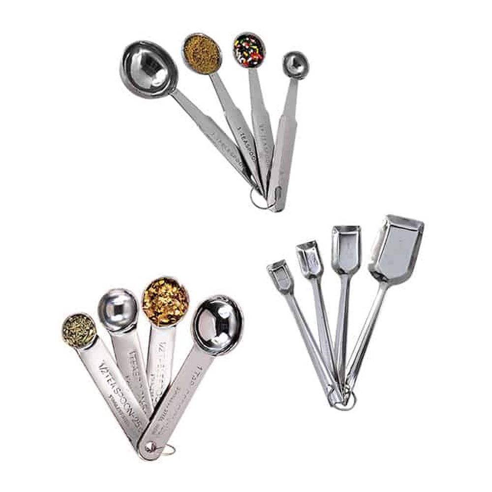 American Metalcraft Stainless Steel Measuring Spoon Set - 1 Tablespoon, 1/2 Tablespoon, 1 Teaspoon, 1/2 Teaspoon