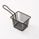 American Metalcraft Black Rectangular Mini Fry Basket with 4 inch Handle, 4-1/8 inch Length x 3-3/8 inch Width x 3 inch Height
