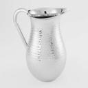 American Metalcraft Hammered Finish Single Wall Long Neck Bell Pitcher with Ice Guard, 84 Ounce