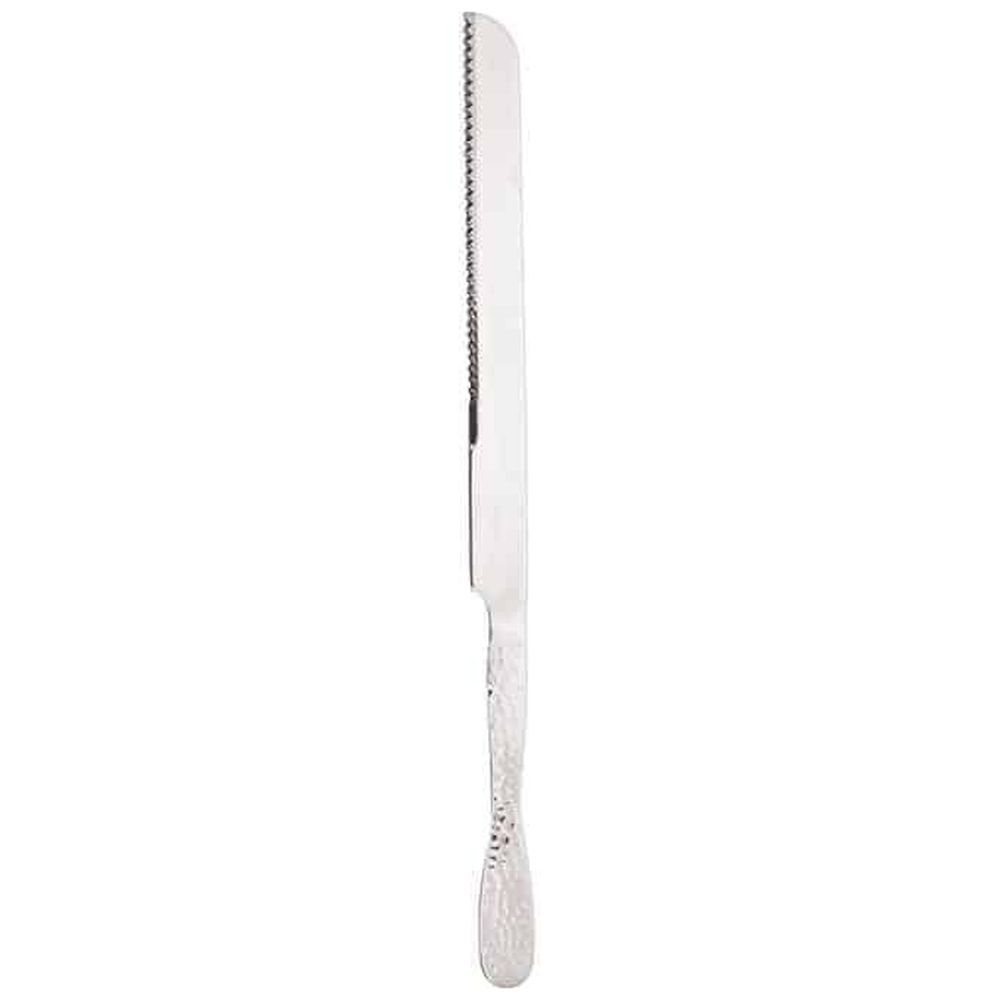 American Metalcraft Hammered Stainless Steel Serrated Knife, 14 Inch Length