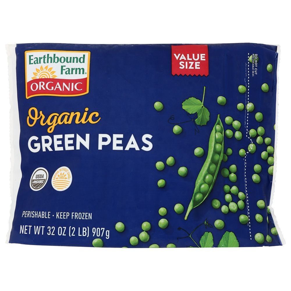 Earthbound Farms Organic Green Peas, 2 Pound -- 6 Per Case