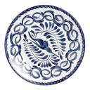 Puebla Alumina Vitrified 10.25 inch Dia Blue Rimmed Rolled Edge Plate, 24 count
